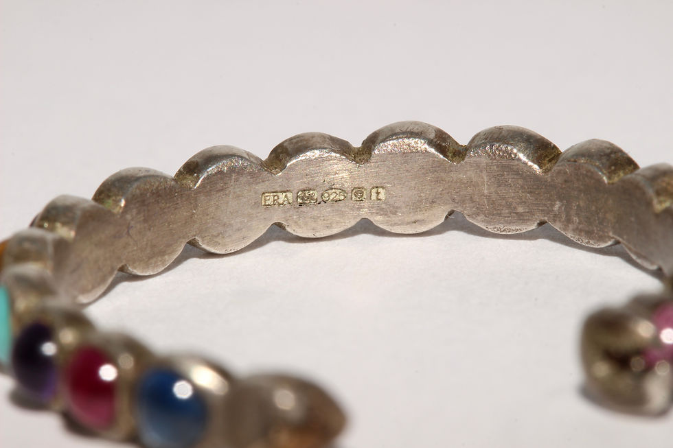 Thumbnail: Contemporary Georgian Inspired ERA Silver 9K Gold Harlequin Hoop Earrings