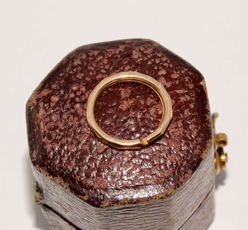 Thumbnail: Antique Georgian 9K Rose Gold Faceted Split Ring Chain Connector