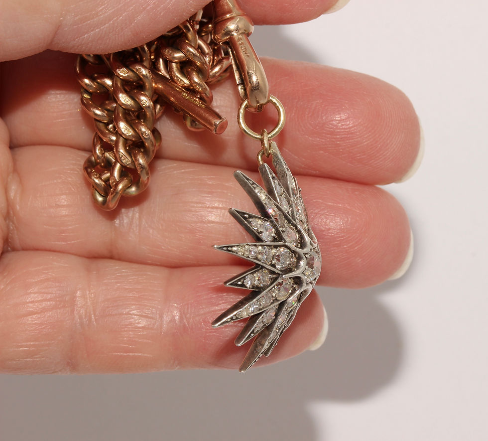 Thumbnail: Gorgeous Antique Victorian Celestial Diamond Star Pendant