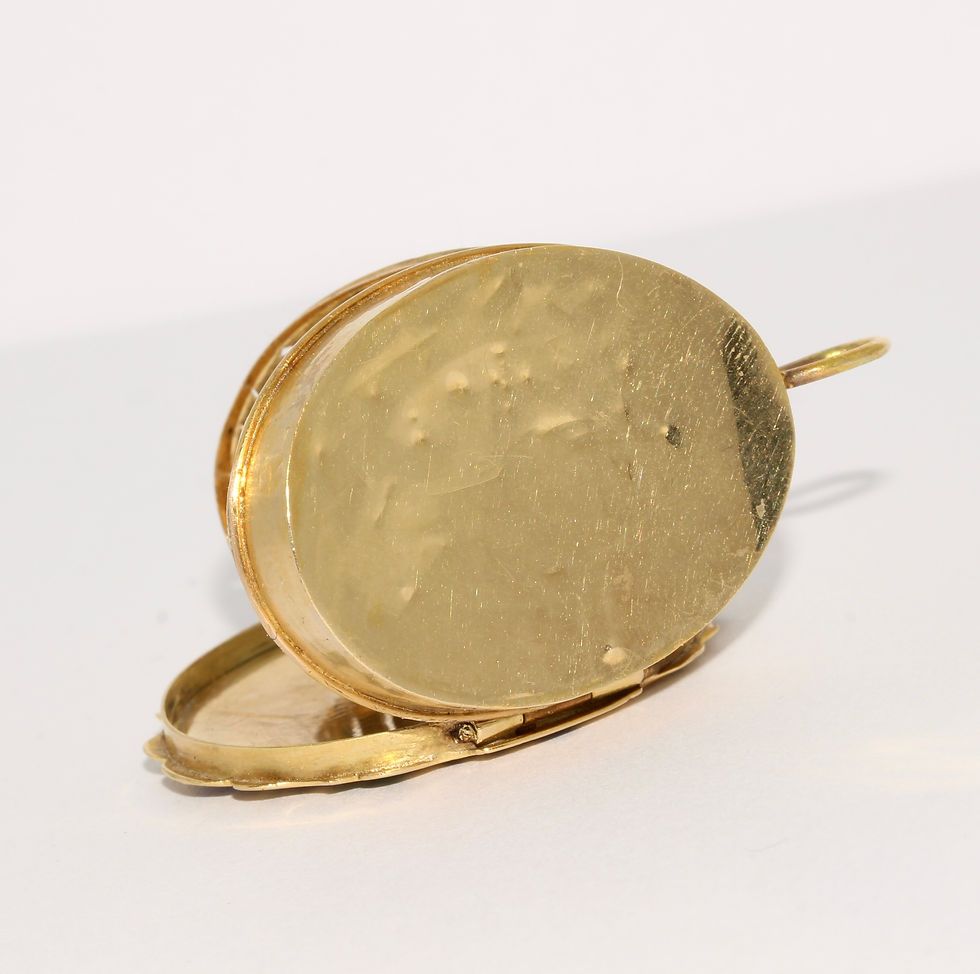 Thumbnail: Antique Enamel 18K Gold Vinaigrette Pendant