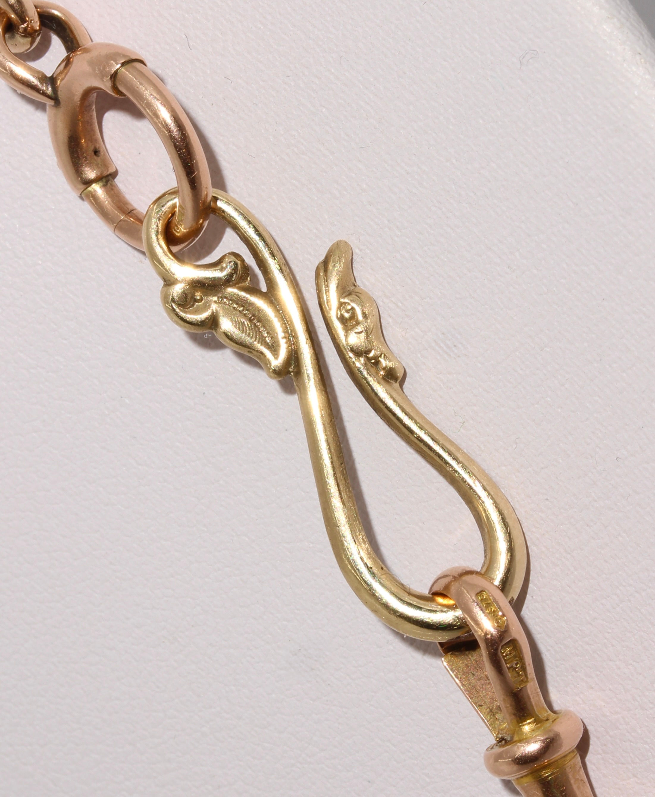 Antique Style 9K Yellow Gold Snake Chain Extender Connector In Shop Backroom