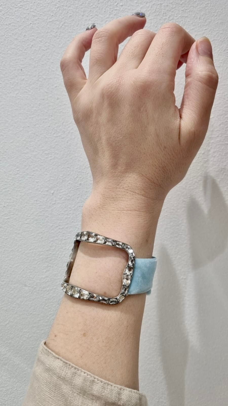 Thumbnail: Stunning Antique Georgian Paste Buckle Conversion Cuff Bangle Bracelet