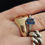 Thumbnail: Art Deco Sapphire Diamond Platinum Engagement Ring