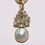 Thumbnail: Antique Victorian Pearl Diamond Flaming Comet Pendant Charm Dangler