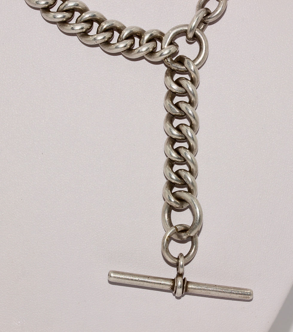 Thumbnail: Antique Imperial Tsarist Russia 84 Heavy Silver Watch Chain Necklace