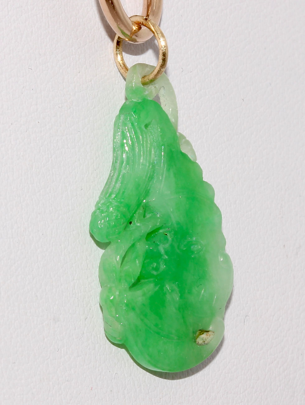 Thumbnail: Art Deco Jadeite Jade Carved Pendant