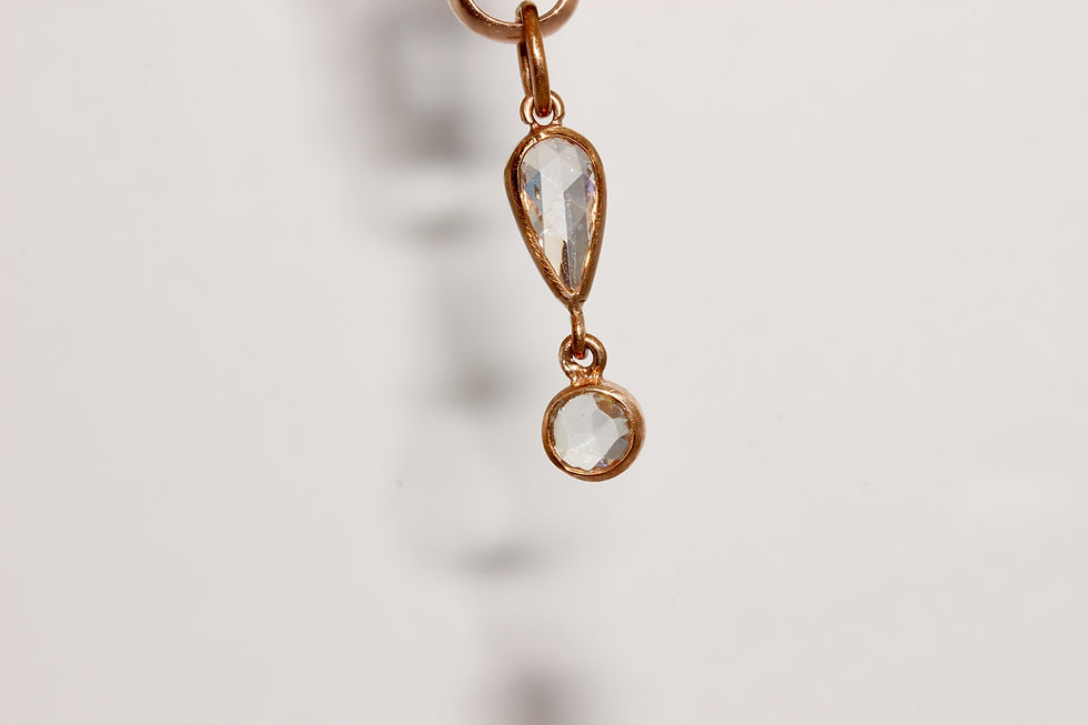 Thumbnail: Antique Components Contemporary Rose Cut Diamond Exclamation Mark Charm Pendant