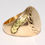 Thumbnail: Art Nouveau 14K Bi Colour Heavy Gold Signet Ring