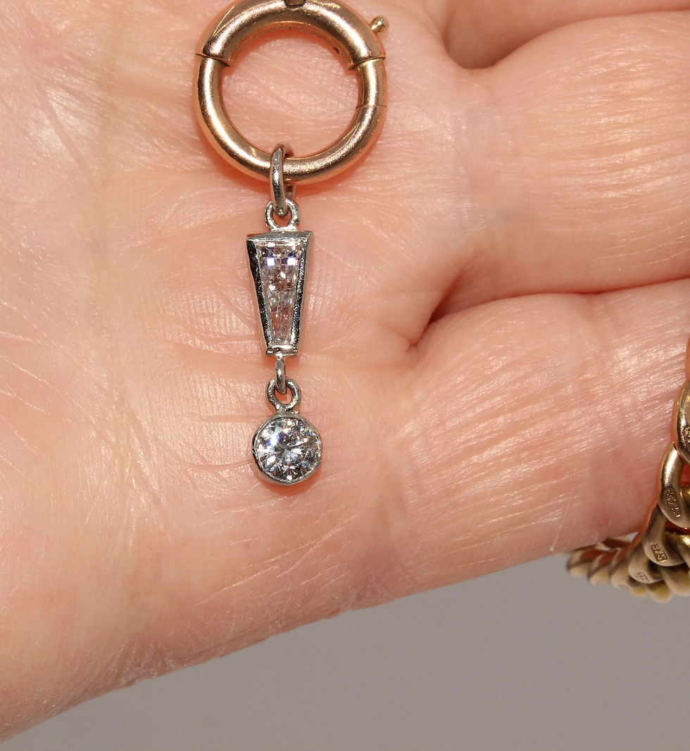 Thumbnail: Antique Components Contemporary Diamond Exclamation Mark Charm Pendant Dangler