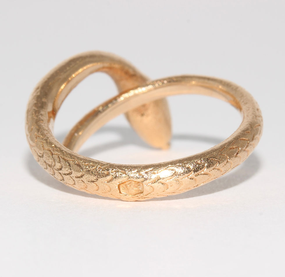 Thumbnail: Vintage Polish 14K Rose Gold Snake Ring