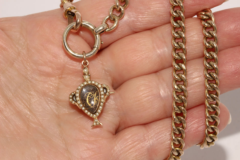 Thumbnail: Antique Georgian Keepsake Memorial Mourning Urn Locket Pendant Brooch