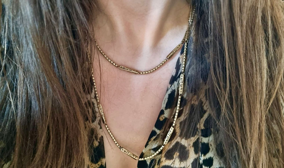 Thumbnail: Magnificent Victorian Era Continental 44.5 inch 8K Gold Lantern Longuard Chain N