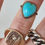 Thumbnail: Stunning Antique Turquoise Heart Rose Diamond Ring
