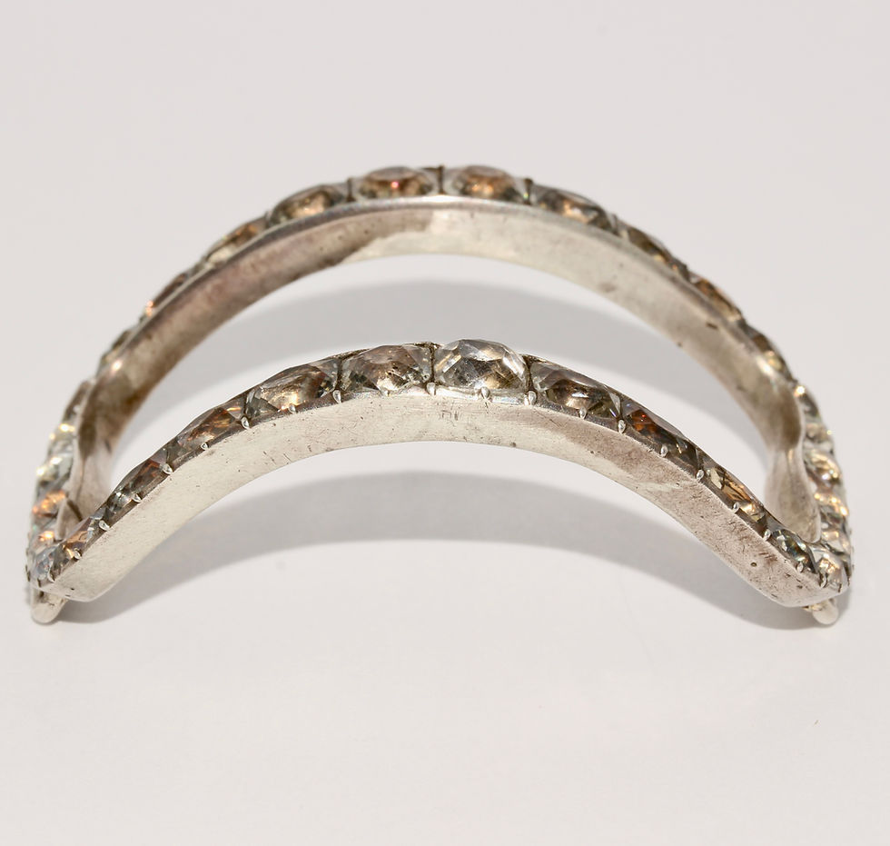 Thumbnail: Stunning Antique Georgian Paste Buckle Conversion Cuff Bangle Bracelet