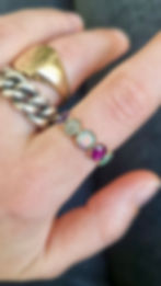 Thumbnail: Antique Georgian Acrostic ADORE Half Hoop Stacking Ring