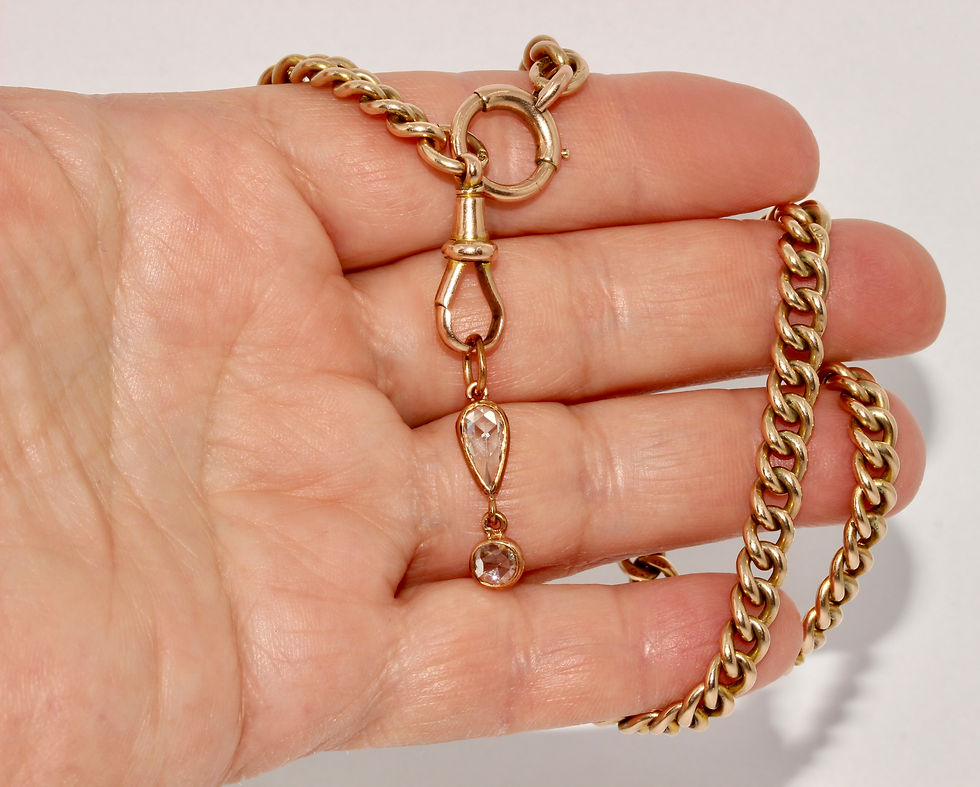 Thumbnail: Antique Components Contemporary Rose Cut Diamond Exclamation Mark Charm Pendant