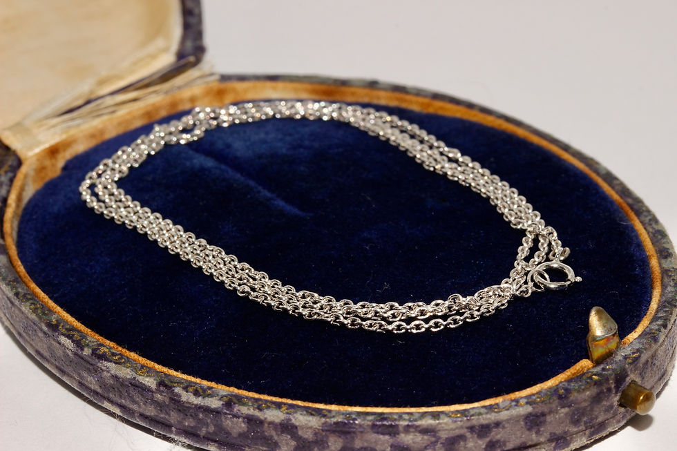 Thumbnail: Vintage 19.6 Inch Platinum Chain Necklace