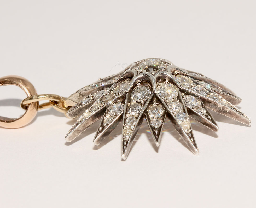 Thumbnail: Gorgeous Antique Victorian Celestial Diamond Star Pendant