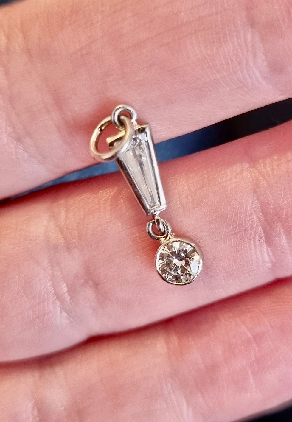 Thumbnail: Antique Components Contemporary Diamond Exclamation Mark Charm Pendant Dangler