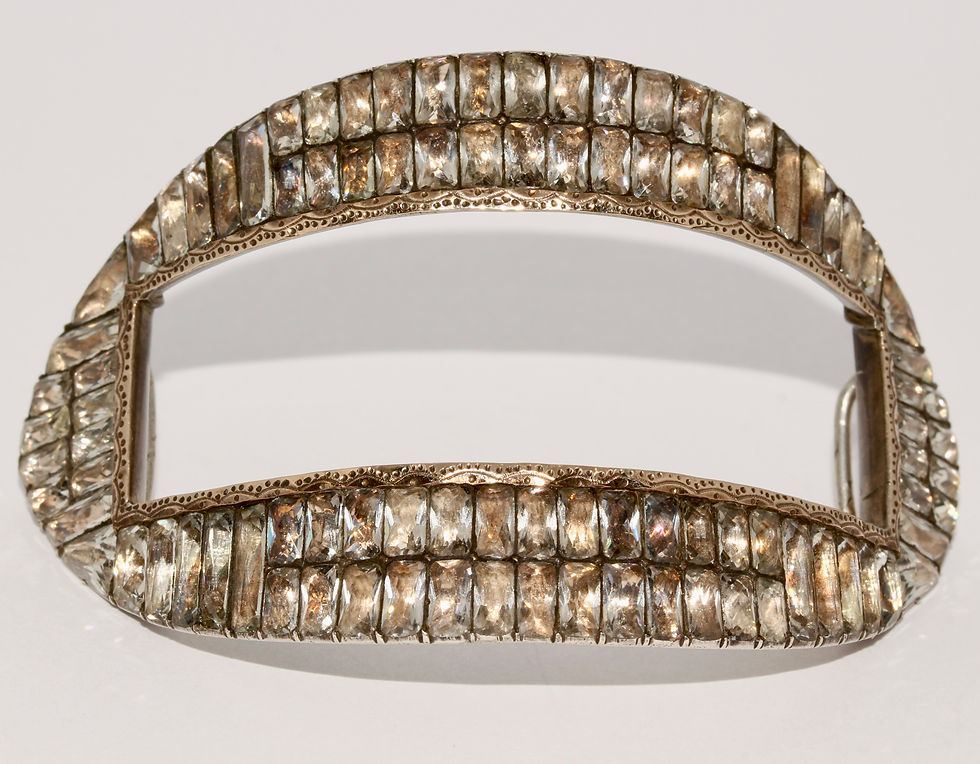 Thumbnail: Stunning Antique Georgian Paste Buckle Conversion Cuff Bangle Bracelet