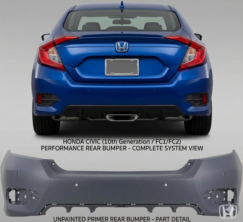 Thumbnail: 2016-2021 Honda Civic Sedan Rear Bumper Cover – Primed Replacement