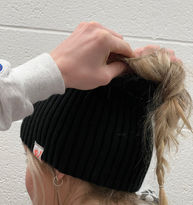 Women's Hockey Toque, Ponytail toque, ponytail beanie 