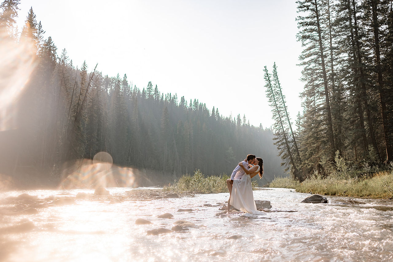 kissing in the river