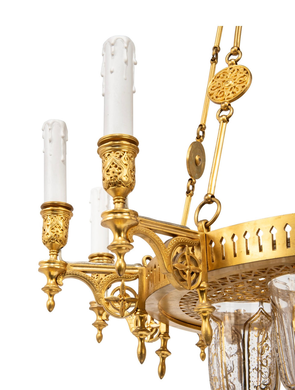 Miniature : Ferdinand Barbedienne, Lustre Français à Dix Lumières En Bronze Doré, Fin XIXe Siècle