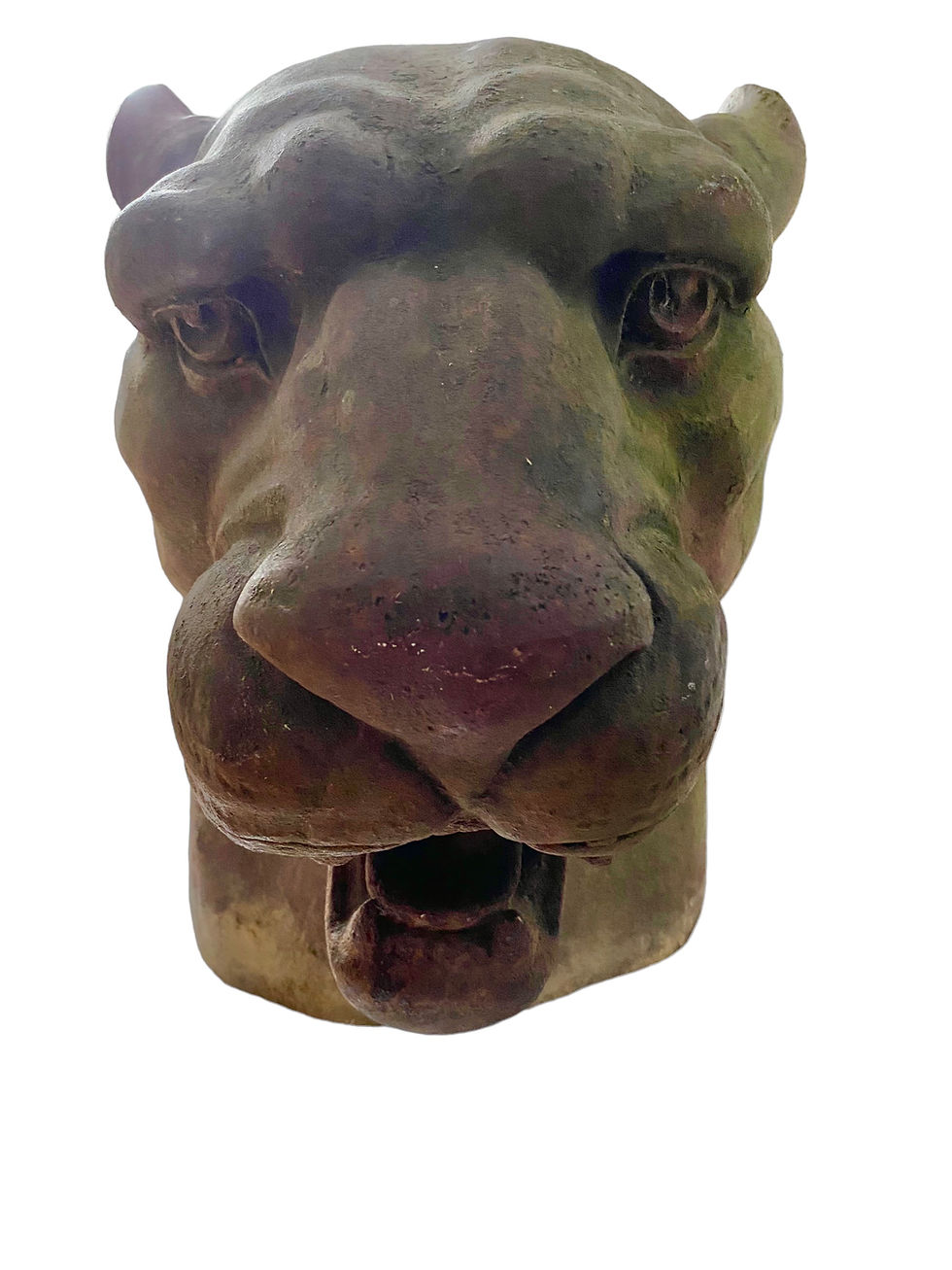 Thumbnail: Large Jaguar Or Panther Head In Cast Iron From The Early 20th Century