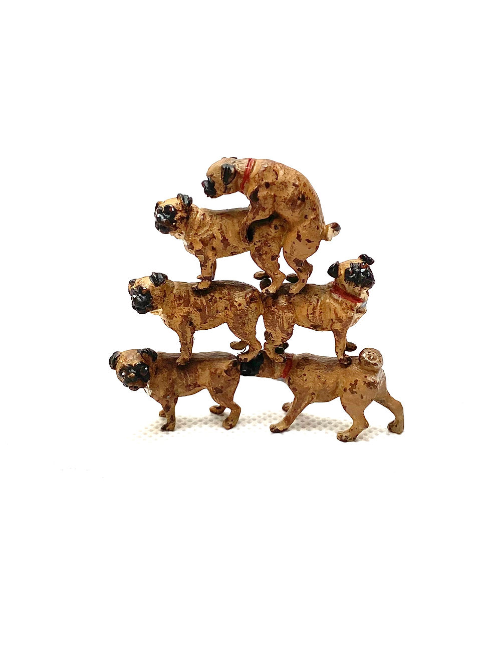 Miniature : Bronze de Vienne, Trois petits groupes de chiens carlins par Bergman