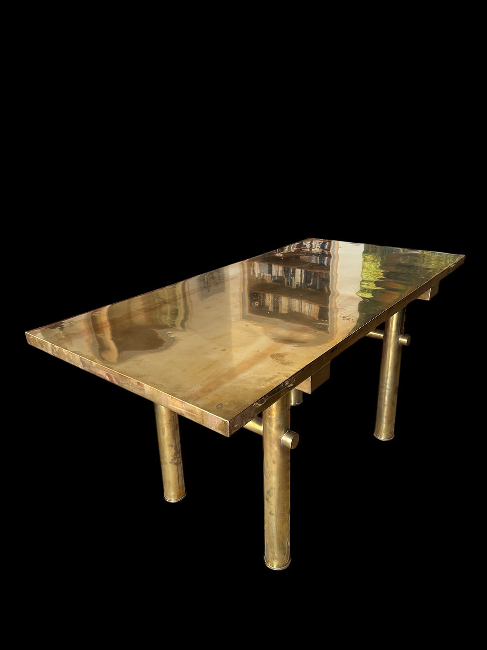 Thumbnail: Large Brass Table Or Desk, 70s Design