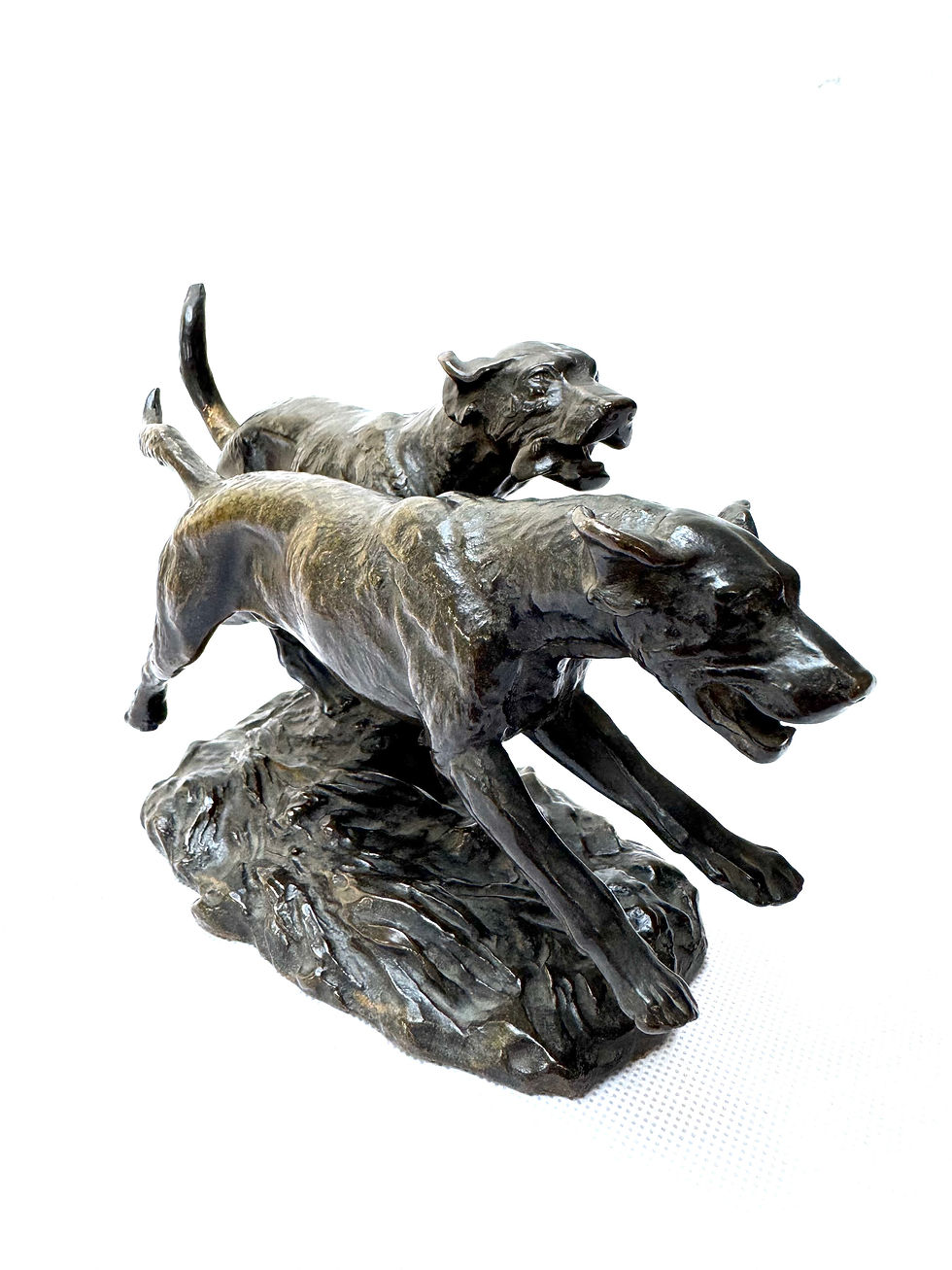 Thumbnail: Georges-Louis-Charles Busson (1859-1933) Bronze Sculpture Of Two Hounds