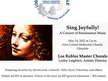 Sing Joyfully! May 14 concert