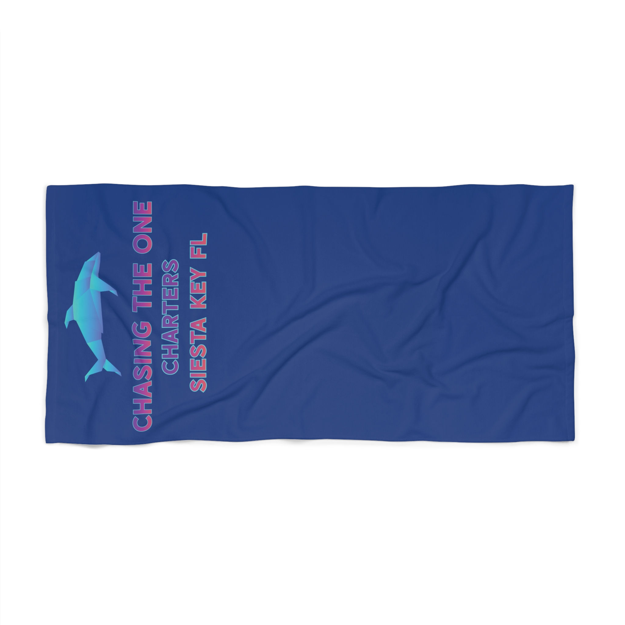 Chasing The One Charters Siesta Key FL Dolphin Beach Towel