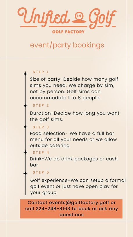 events or party booking flyer 