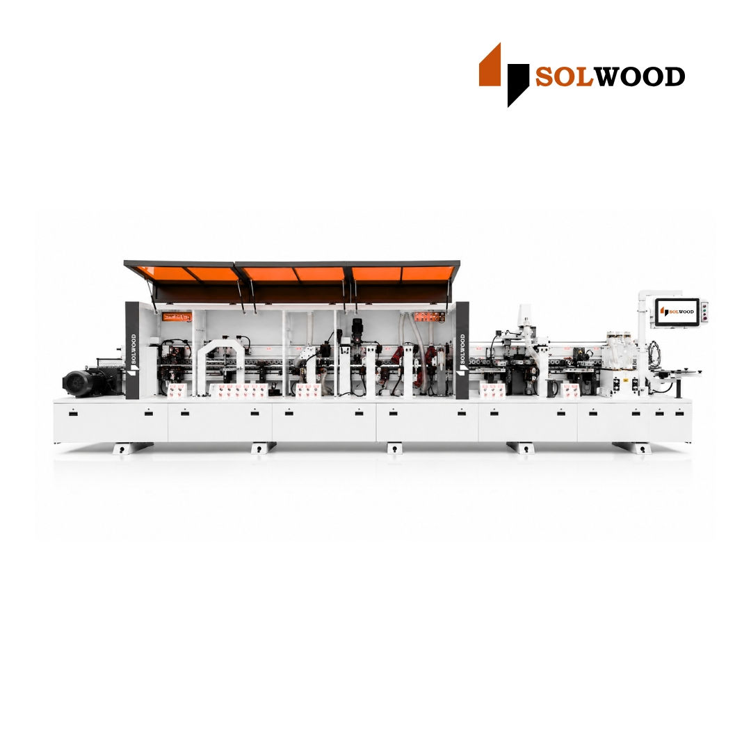 Automatic edge banding machine SK-768 WP full front view with panel feeding table