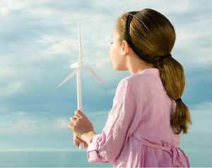 Girl with Windmill Toy