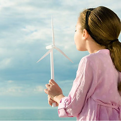 Girl with Windmill Toy