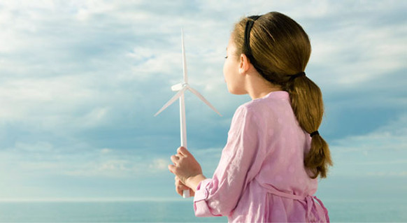 Girl with Windmill Toy