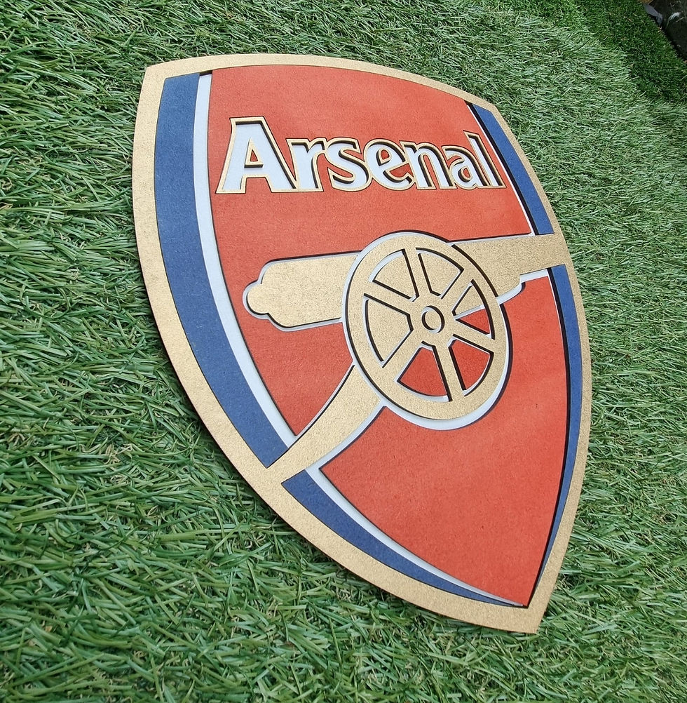 Thumbnail: Wooden stained Arsenal Badge Gold