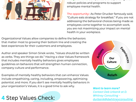 Want to build a mentally healthy culture? Start with pressure-testing your Values.