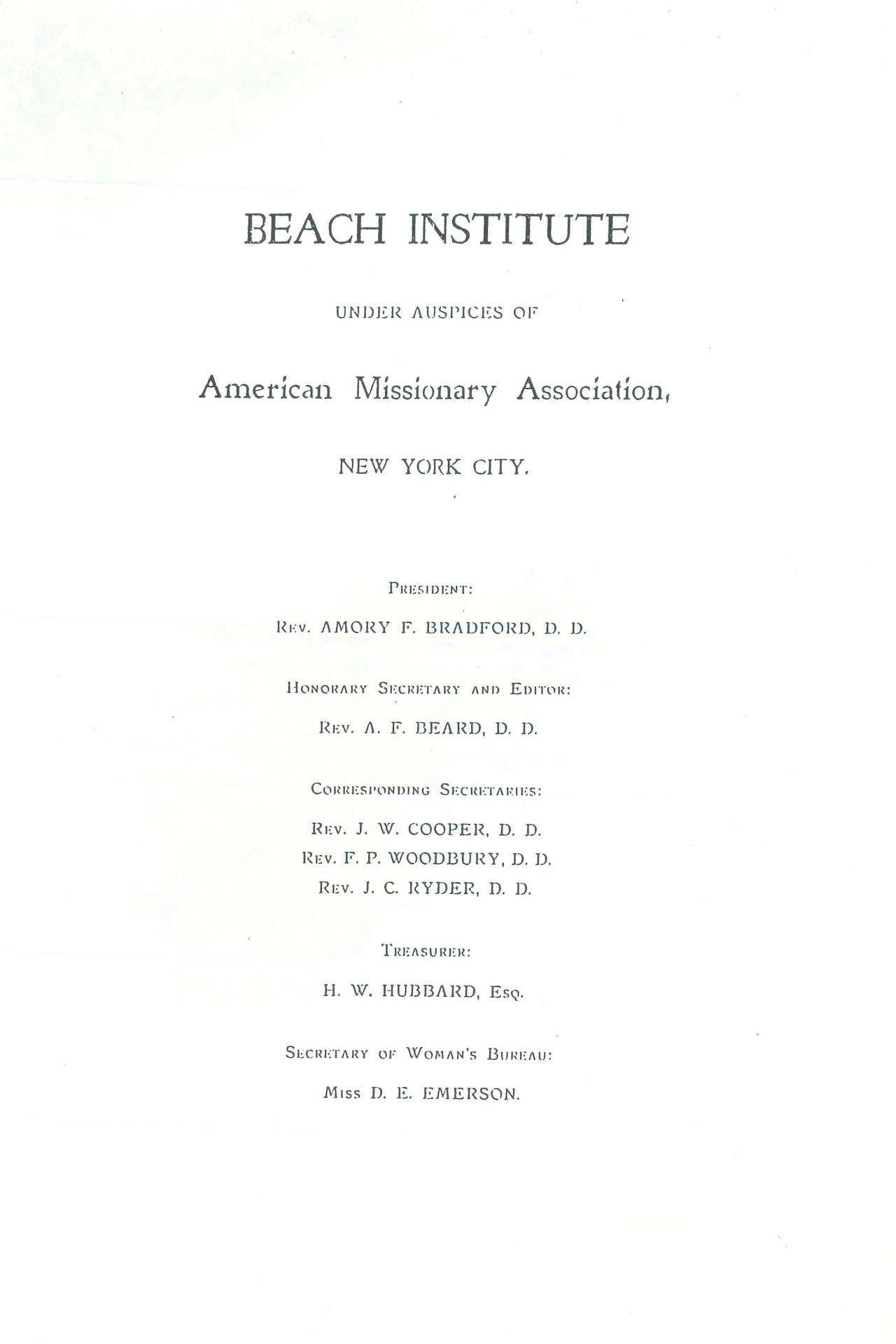 Beach Institute Annual Report pg. 1