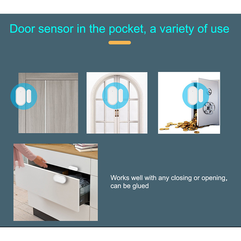 Hình thu nhỏ: Cảm biến cửa không dây – Phụ kiện dùng cho bộ báo động thông minh Tuya Smart lif