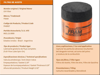 Ficha técnica del producto