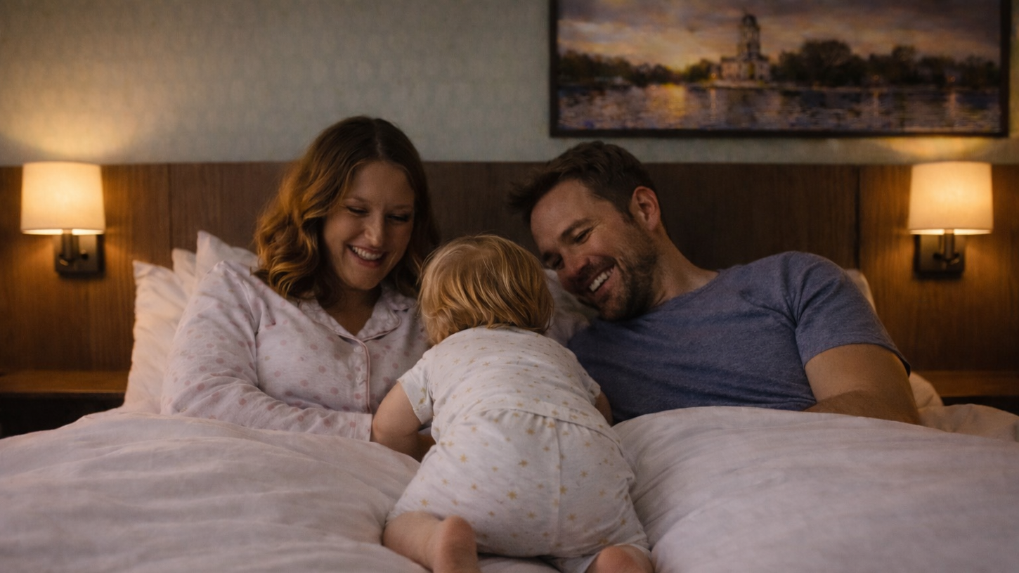 Young family enjoying Hotel Granbury
