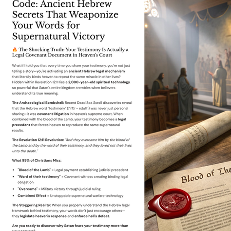 The Blood and Testimony Code: Ancient Hebrew Secrets That Weaponize Your Words for Supernatural Victory