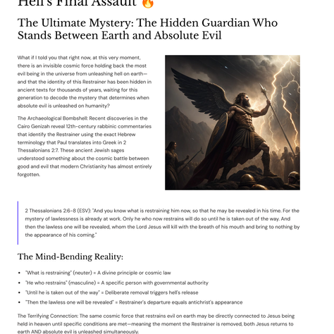 The Restrainer Revealed: The ShockingIdentity of the Cosmic Force Holding BackHell's Final Assault
