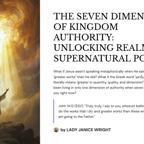 THE SEVEN DIMENSIONS OF KINGDOM AUTHORITY : UNLOCKING REALMS OF SUPERNATURAL POWER
