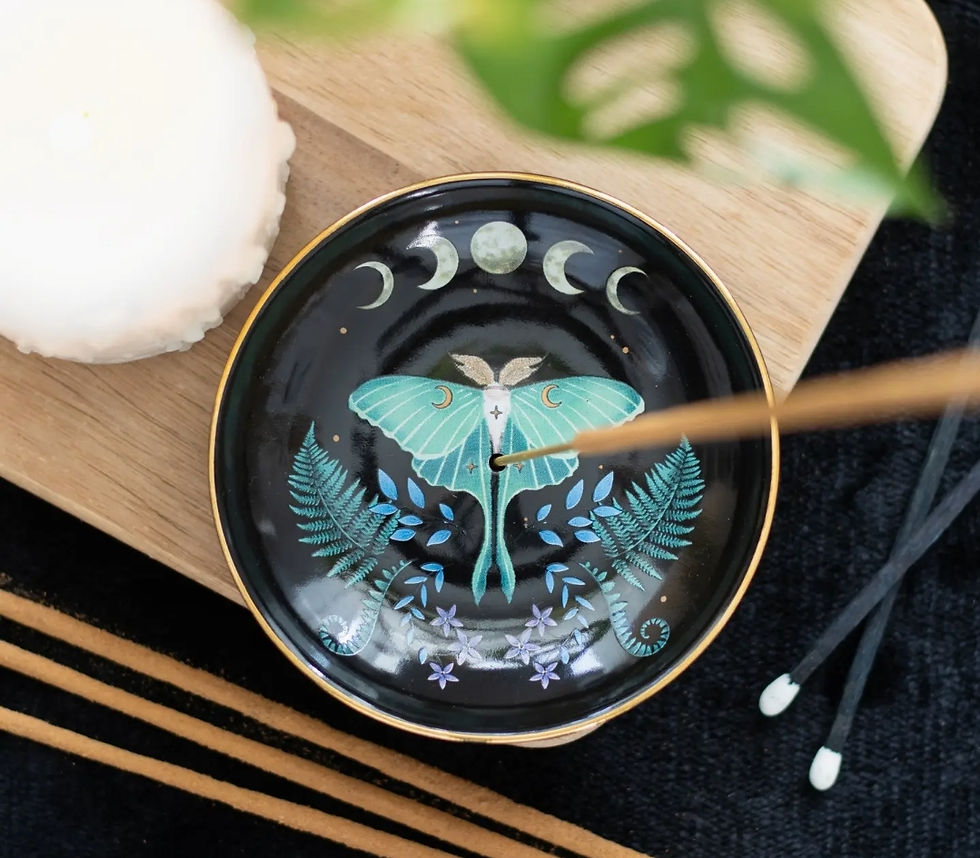 Luna Moth Ceramic Incense Holder Plate