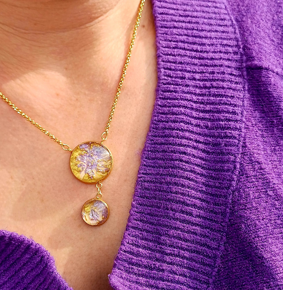 Thumbnail: Lilac dream double pendant necklace 